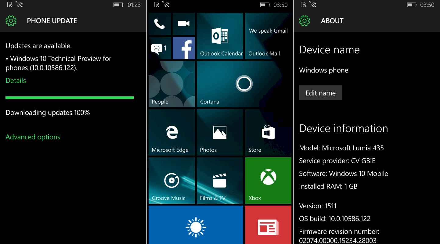 screens122 Microsoft testing new Windows 10 Mobile cumulative patch 10586.122 internally