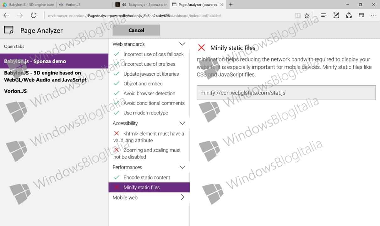 Estensioni_2 Page Analyzer extension for Edge on Windows 10 shown off in leaked screenshot